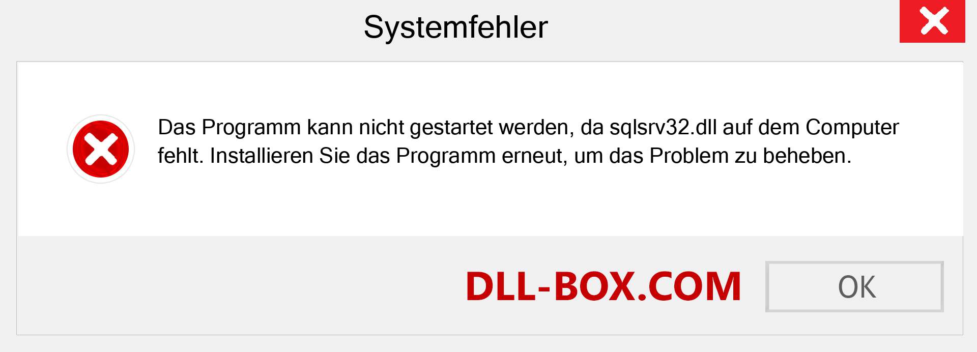 sqlsrv32.dll-Datei fehlt?. Download für Windows 7, 8, 10 - Fix sqlsrv32 dll Missing Error unter Windows, Fotos, Bildern