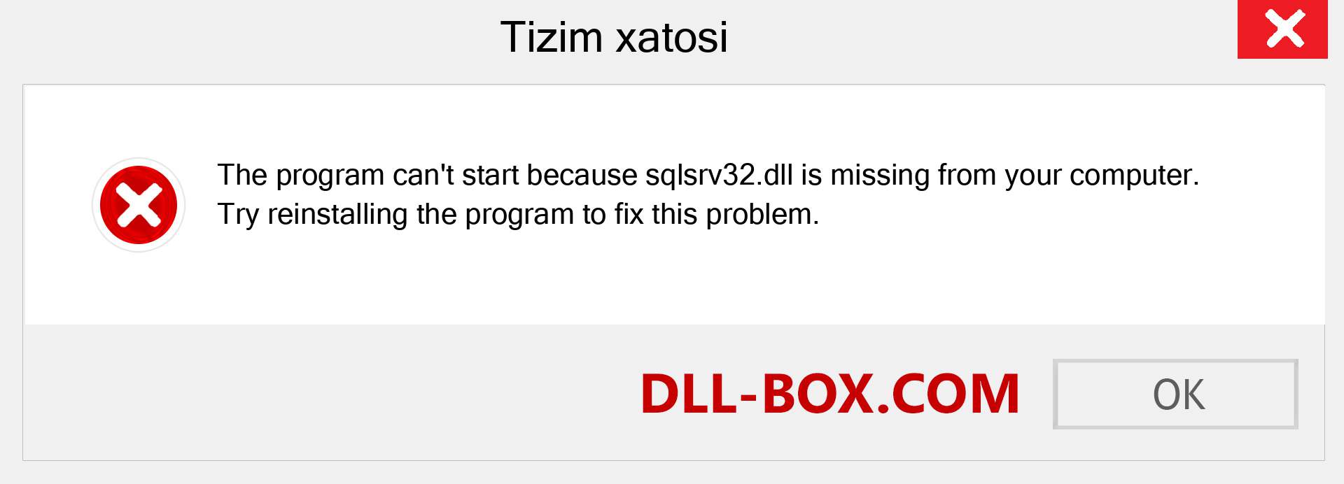 sqlsrv32.dll fayli yo'qolganmi?. Windows 7, 8, 10 uchun yuklab olish - Windowsda sqlsrv32 dll etishmayotgan xatoni tuzating, rasmlar, rasmlar